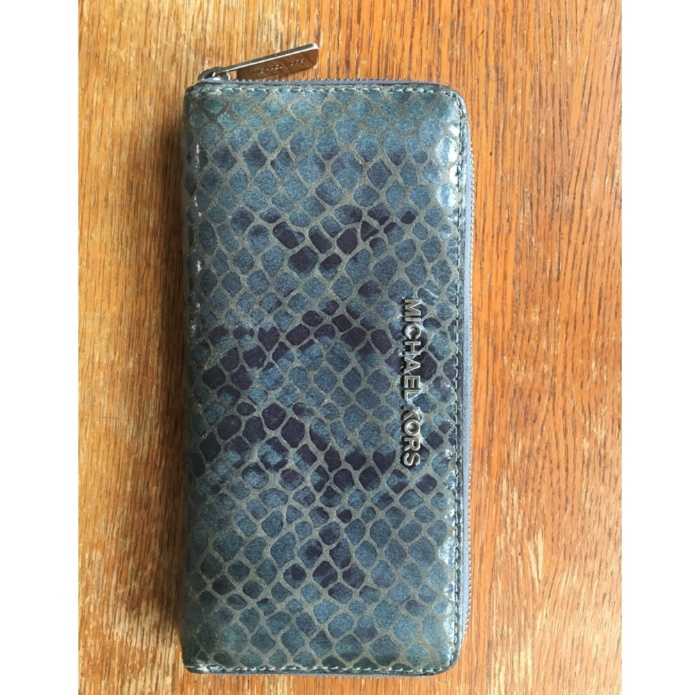 Michael Kors Snakeskin Embossed Leather Wallet